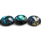 Indigo Labradorite Faceted Oval Beads 8 inch 10 pieces - The Bead Traders
