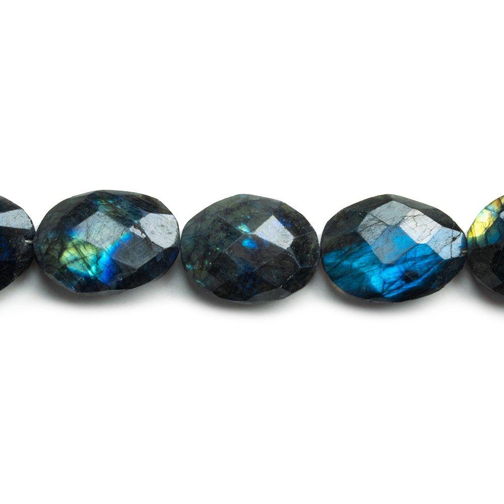 Indigo Labradorite Faceted Oval Beads 8.5 inch 11 pieces - The Bead Traders