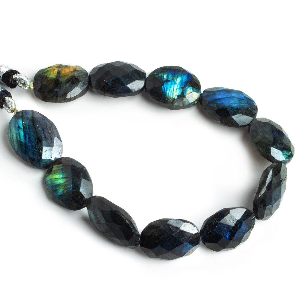 Indigo Labradorite Faceted Oval Beads 8.5 inch 11 pieces - The Bead Traders