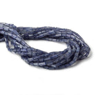 Iolite Faceted Cylinder Tubes 14 inch 49 beads - The Bead Traders