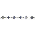 Iolite Faceted Rondelle Black Gold Chain by the Foot 37 pieces - The Bead Traders