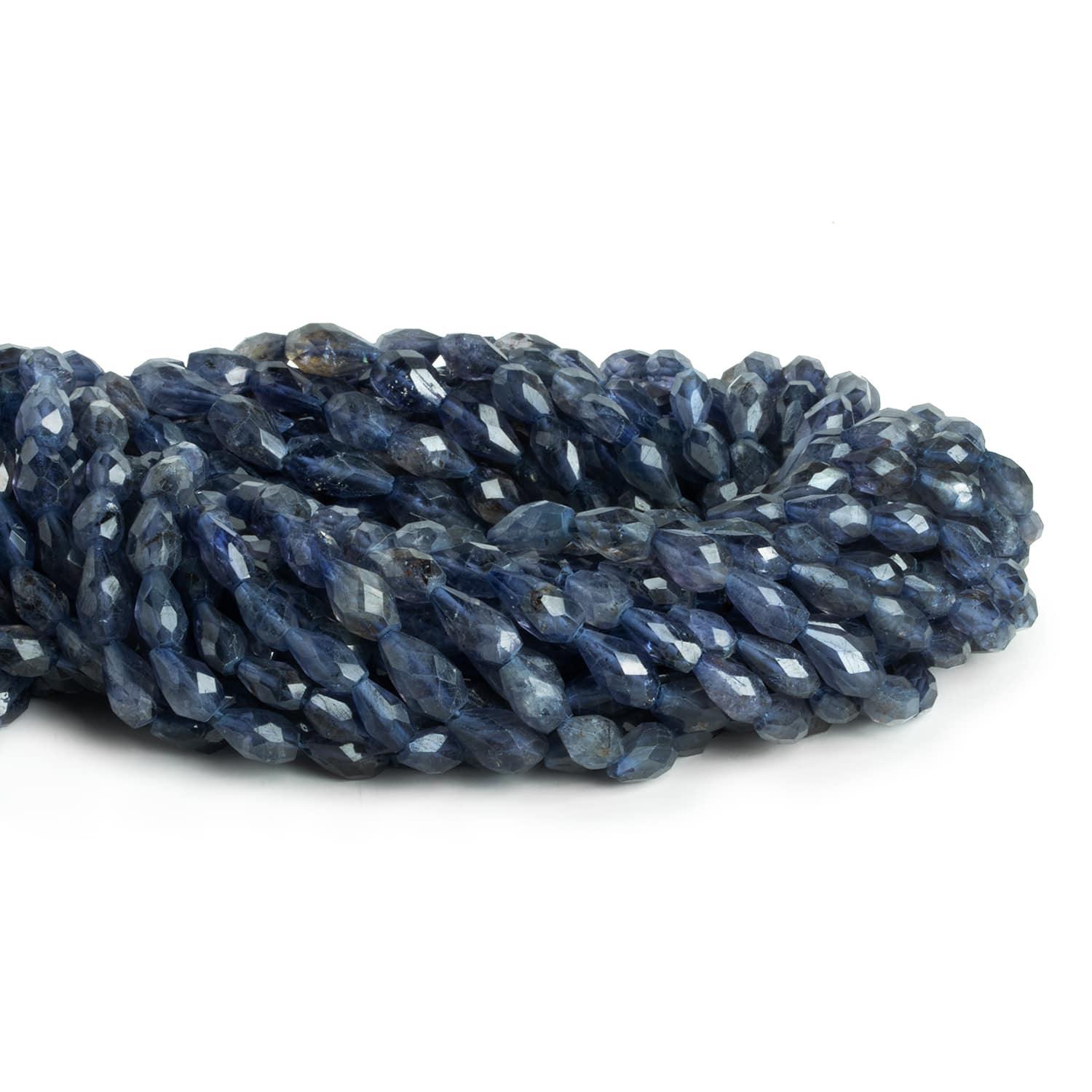 Iolite Faceted Straight Drilled Teardrops 14 inch 38 beads - The Bead Traders
