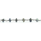 Iolite Tumbled Rondelle Black Gold Chain 38 pieces - The Bead Traders