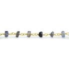 Iolite Tumbled Rondelle Gold Chain 38 pieces - The Bead Traders