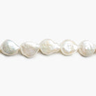 Iridescent Off White Coin Freshwater Pearl 16 inch 28 pieces 10-11 mm - The Bead Traders
