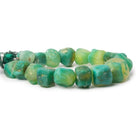 Irish Greens Agate Tumbled Chip Hammer Faceted Cube Beads 8 inch 15 pieces - The Bead Traders