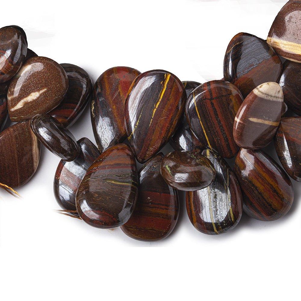 Jasper and Iron Ore Plain Hearts and Pears Beads 7inch 43 pieces - The Bead Traders