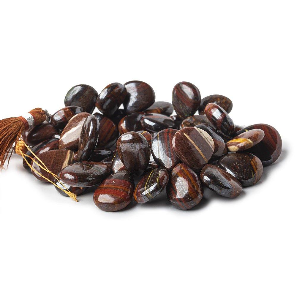 Jasper and Iron Ore Plain Hearts and Pears Beads 7inch 43 pieces - The Bead Traders