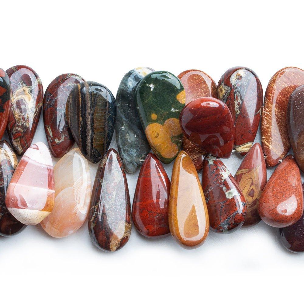 Jasper Plain Pear Beads 8 inch 55 pieces - The Bead Traders