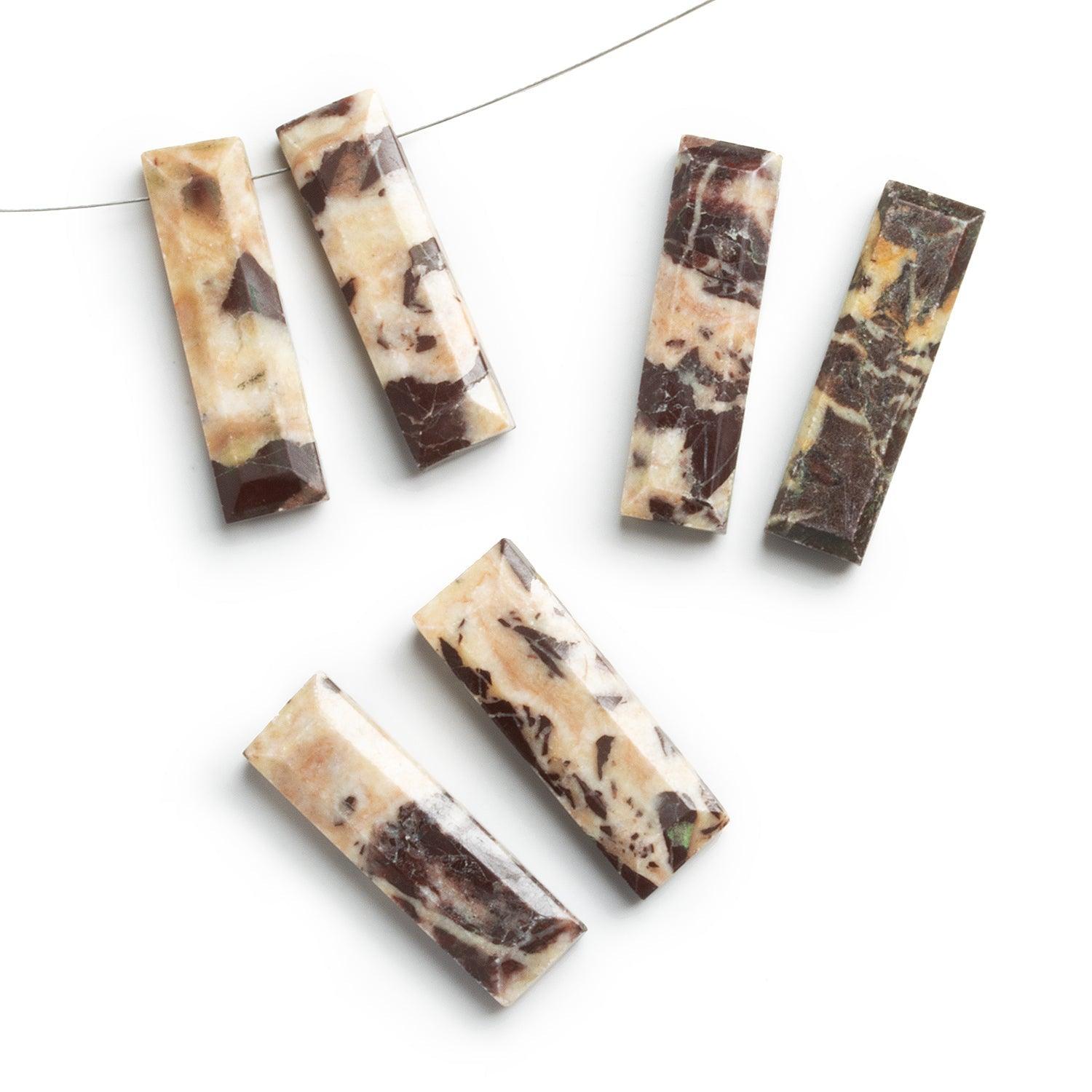 Jasper Top Drilled Faceted Rectangle Beads - Set of 2 - The Bead Traders