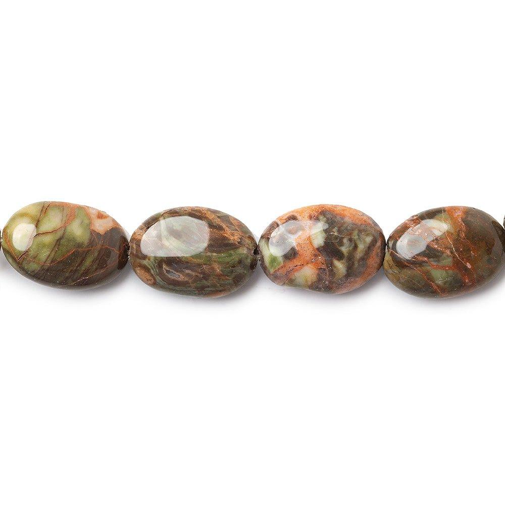 Jungle Agate Beads Plain 10-13mm Ovals 16 inch strand - The Bead Traders