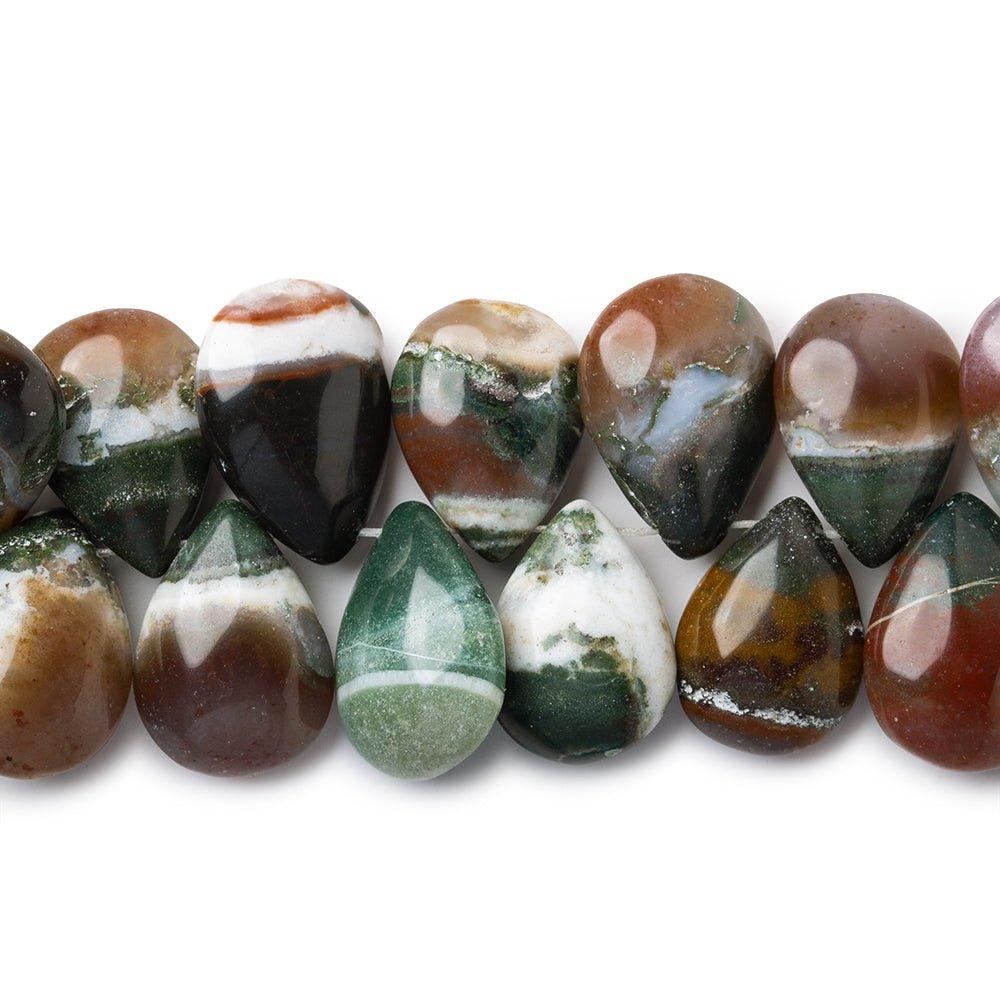 Jungle Berry Agate Beads Plain Top Drilled 15-18mm Pears - The Bead Traders