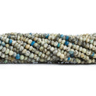 K2 Azurite Granite Faceted Rondelle Beads 12 inch 145 pieces - The Bead Traders