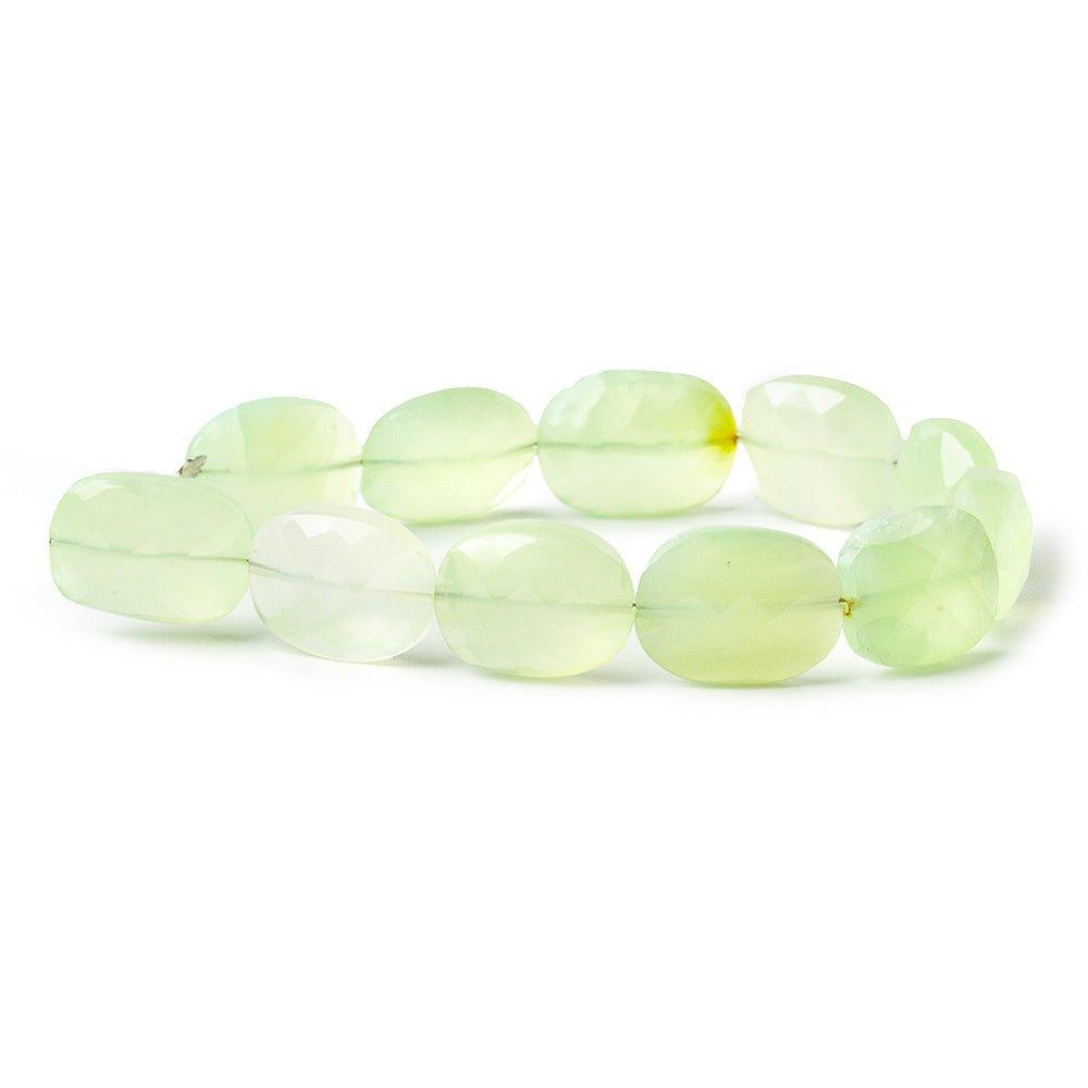 Key Lime Chalcedony Beads Faceted Straight Drilled 18mm Ovals - The Bead Traders