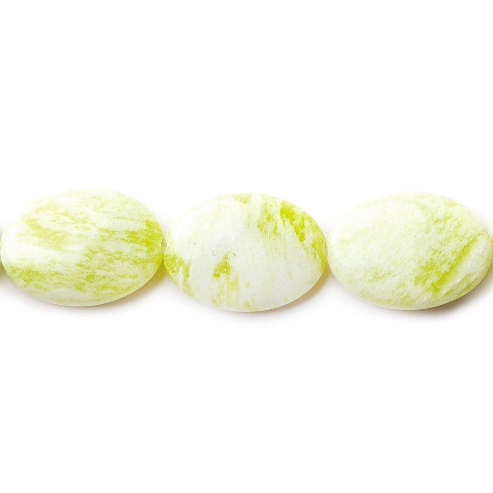 Key Lime Jade Beads Plain Oval 22pcs/strand - The Bead Traders