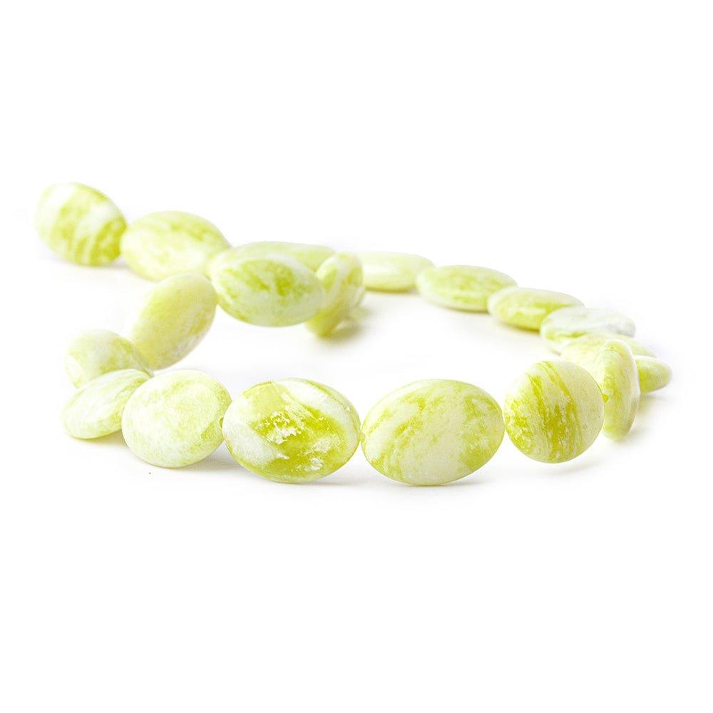 Key Lime Jade Beads Plain Oval 22pcs/strand - The Bead Traders