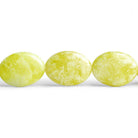 Key Lime Jade Plain Oval Beads 15 inch 20 pieces - The Bead Traders