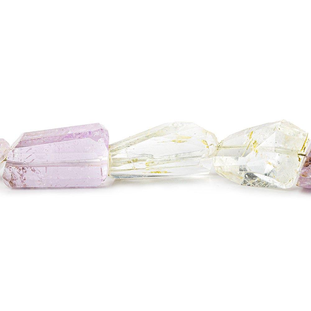 Kunzite faceted nugget beads 8 inch 12 beads 13x11x9-23x12x8mm - The Bead Traders