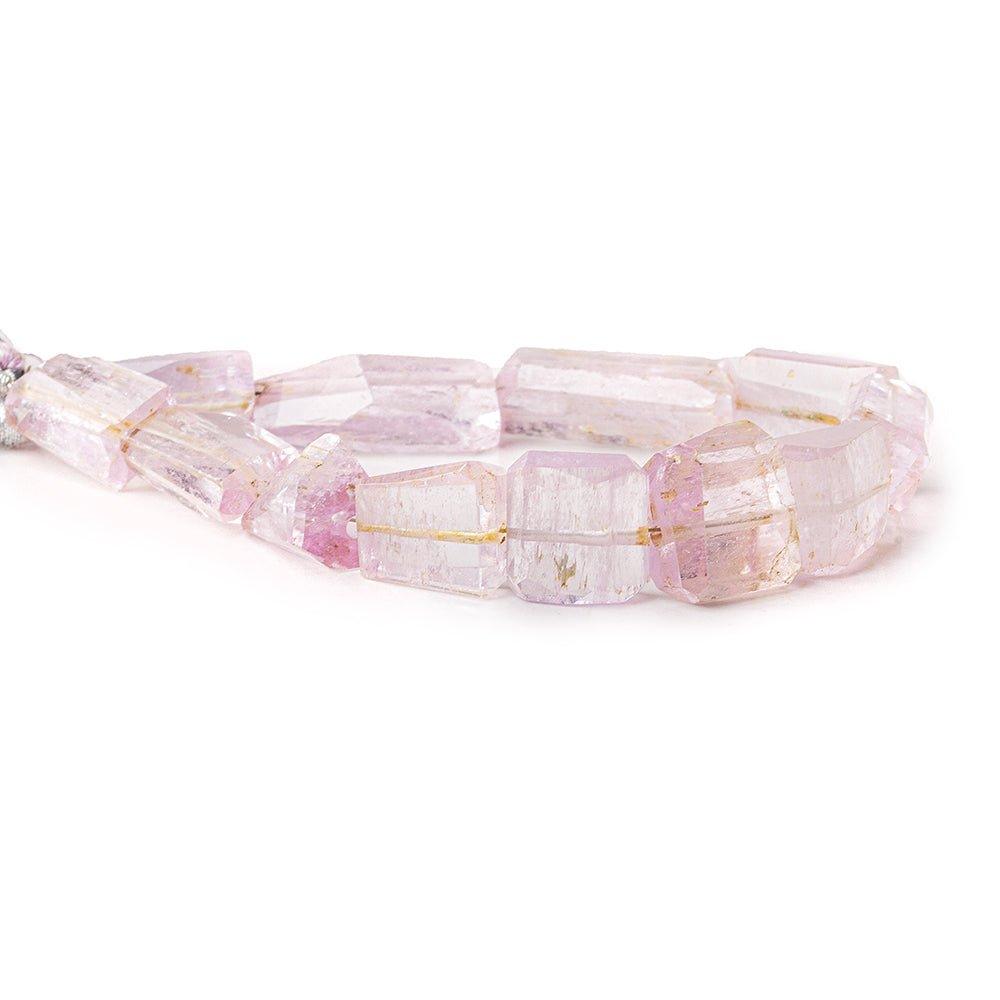 Kunzite straight drilled angular faceted nuggets 8 inch 12 beads 10x9x7mm - 22x11x7mm - The Bead Traders
