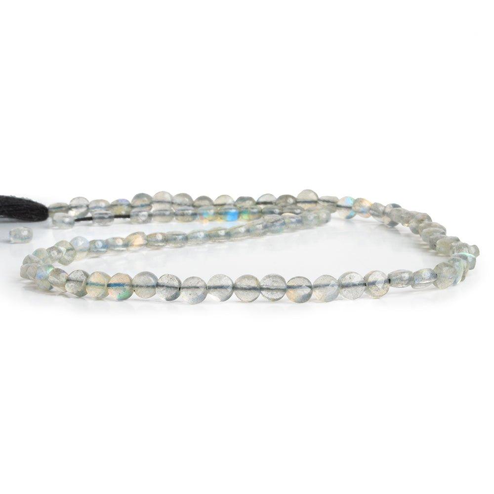 Labradorite checkerboard calibrated faceted coins 12 inch 85 pieces - The Bead Traders