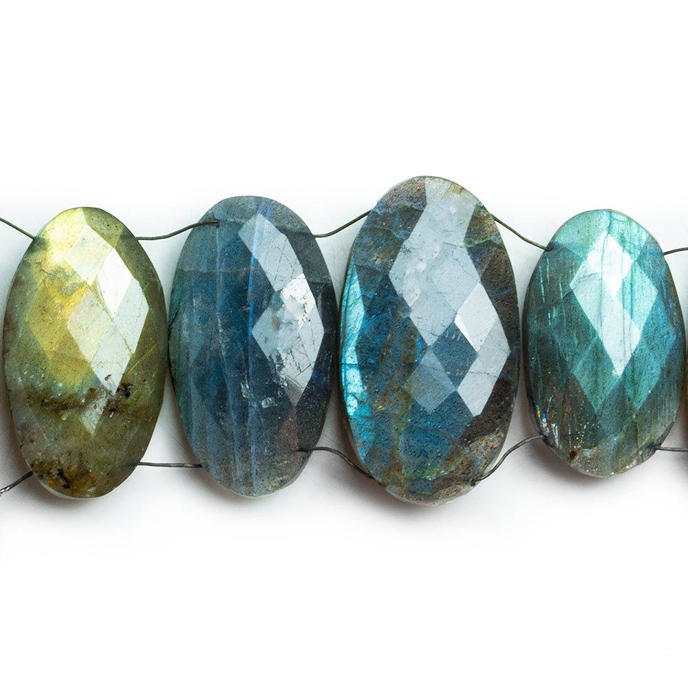 Labradorite Double Drilled Faceted Oval Beads 10 inch 18 pieces - The Bead Traders
