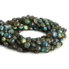 Labradorite Faceted Coins 14 inch 38 beads - The Bead Traders