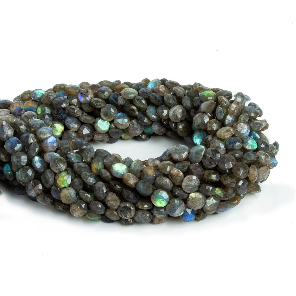 Labradorite Faceted Coins 14 inch 50 beads - The Bead Traders