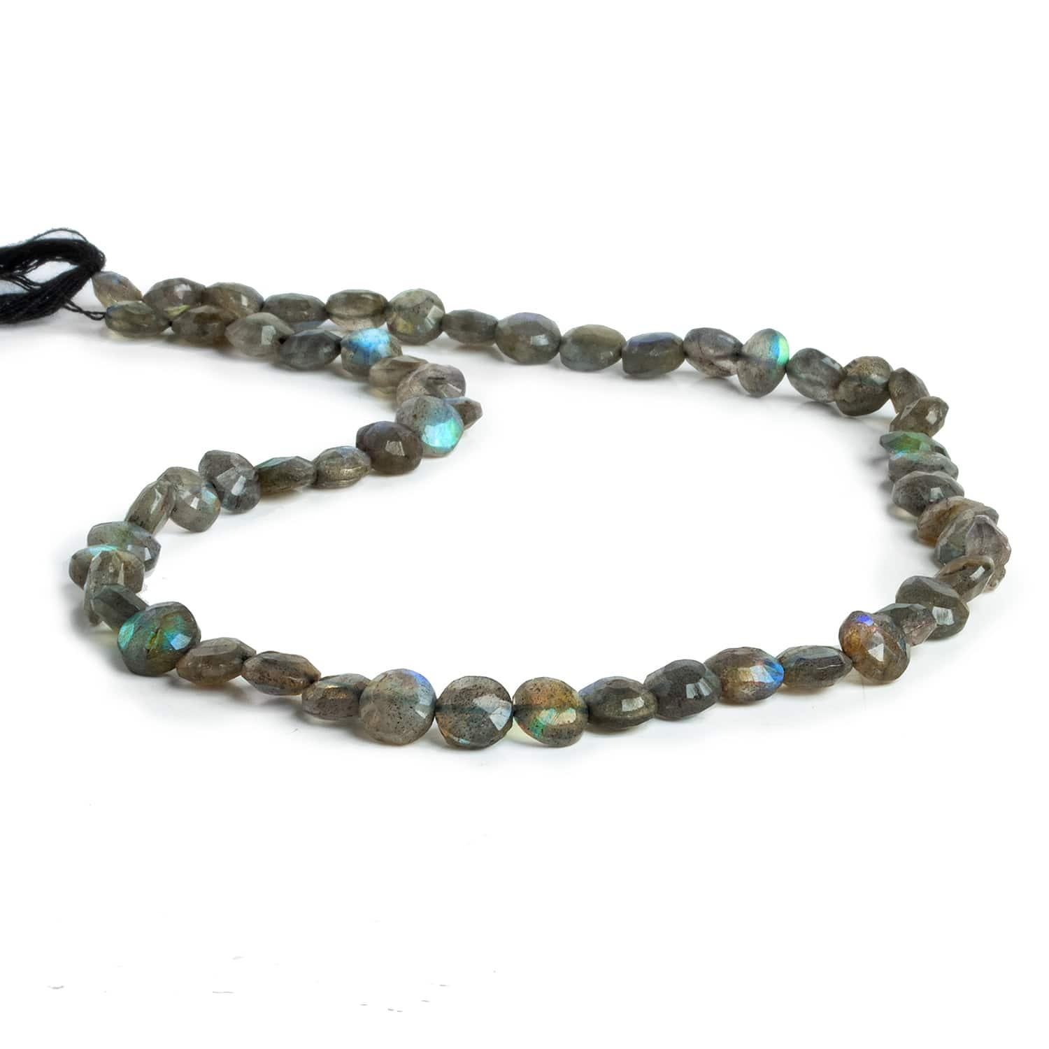 Labradorite Faceted Coins 14 inch 50 beads - The Bead Traders