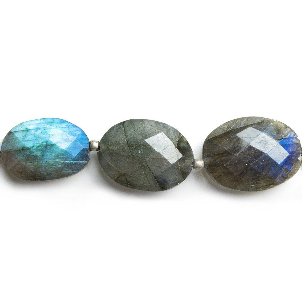 Labradorite faceted flat nuggets 8.5 inch 11 beads - The Bead Traders