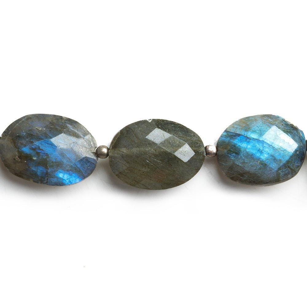 Labradorite faceted flat nuggets 8.5 inch 13 beads - The Bead Traders