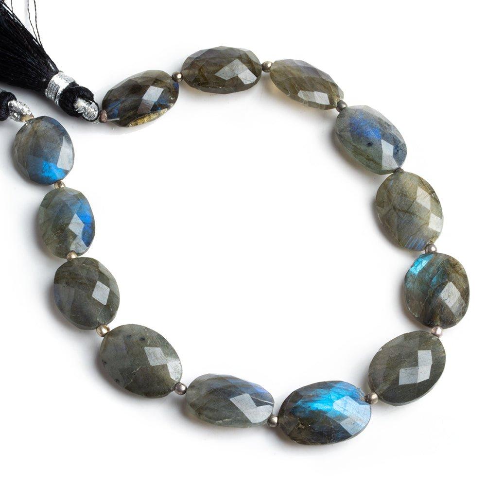 Labradorite faceted flat nuggets 8.5 inch 13 beads - The Bead Traders