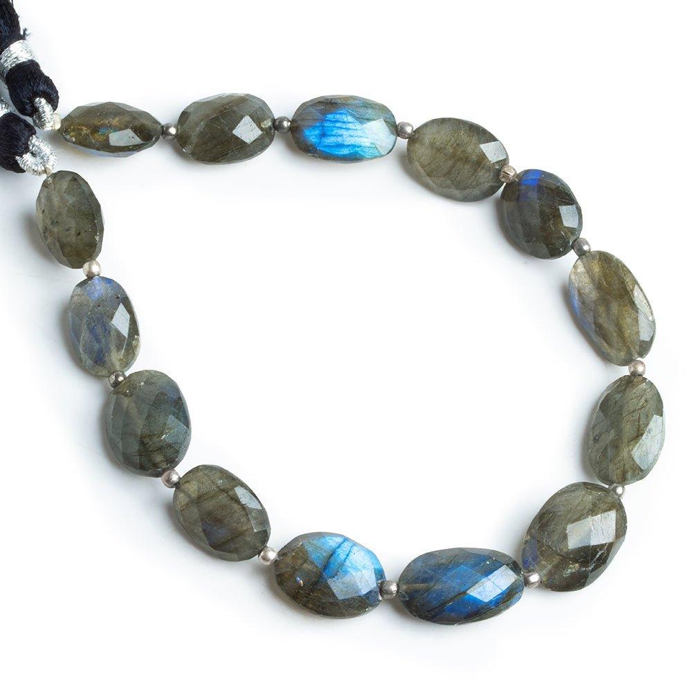Labradorite faceted flat nuggets 8.5 inch 14 beads - The Bead Traders