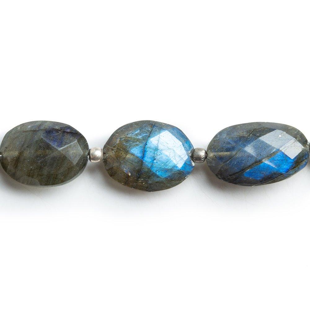 Labradorite faceted flat nuggets 8.5 inch 14 beads - The Bead Traders