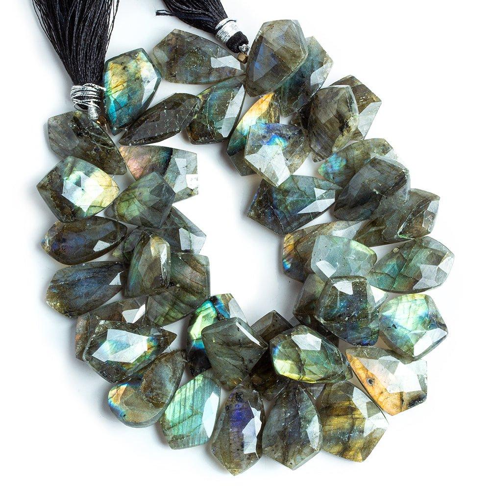 Labradorite Faceted Kite Beads 8 inch 43 pieces 22x13mm - 26x14mm - The Bead Traders