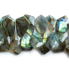 Labradorite Faceted Kite Beads 8 inch 43 pieces 22x13mm - 26x14mm - The Bead Traders