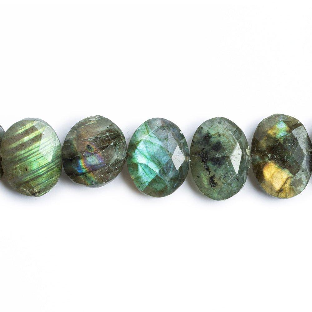 Labradorite Faceted Oval Beads 8 inch 19 pieces - The Bead Traders