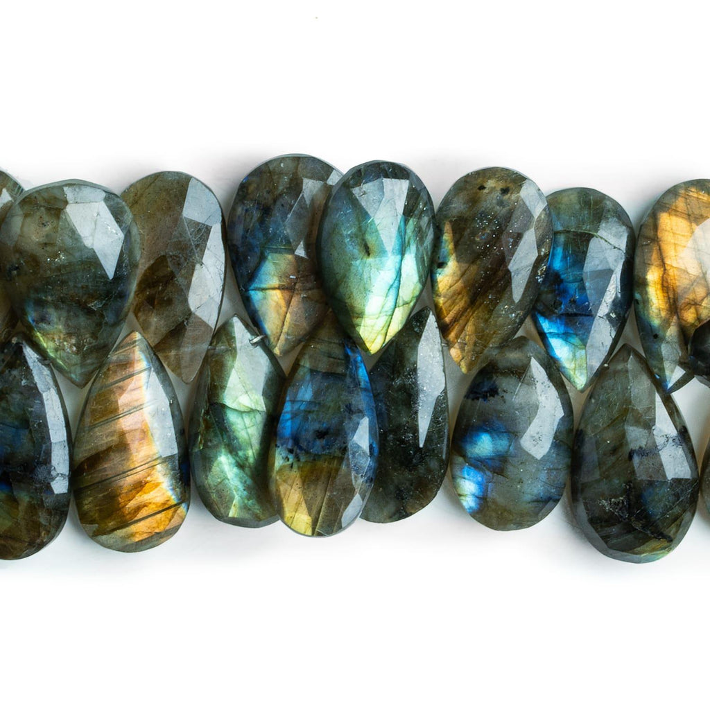 Labradorite Faceted Pear Beads 8 inch 35 pieces - The Bead Traders