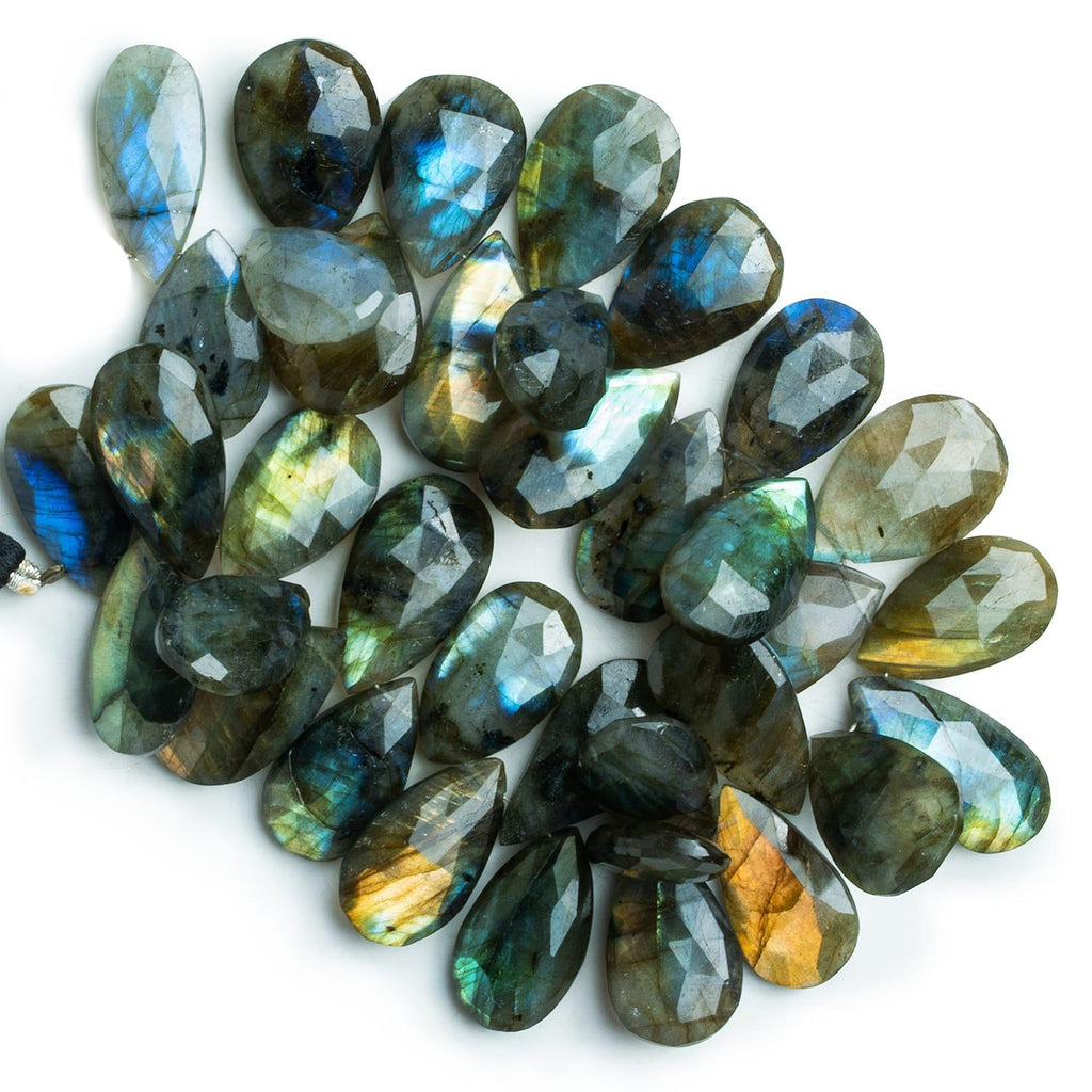Labradorite Faceted Pear Beads 8 inch 35 pieces - The Bead Traders