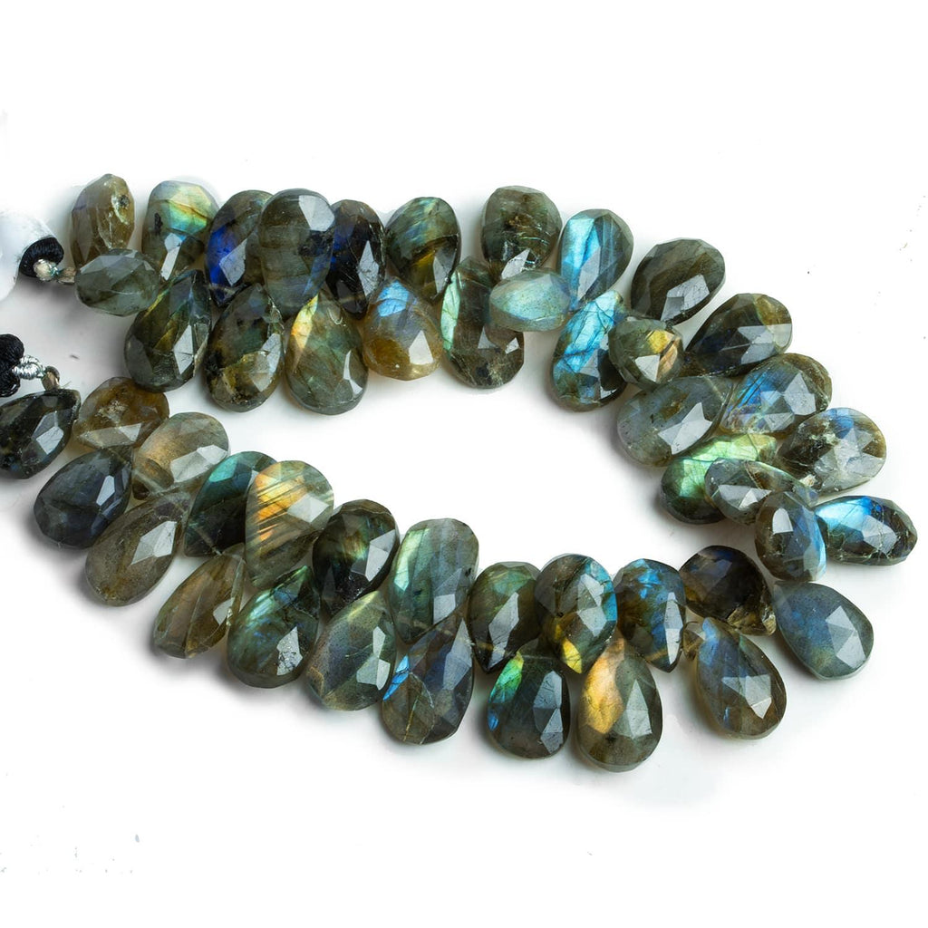 Labradorite Faceted Pear Beads 8 inch 45 pieces - The Bead Traders