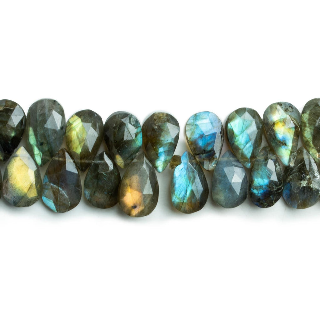 Labradorite Faceted Pear Beads 8 inch 45 pieces - The Bead Traders