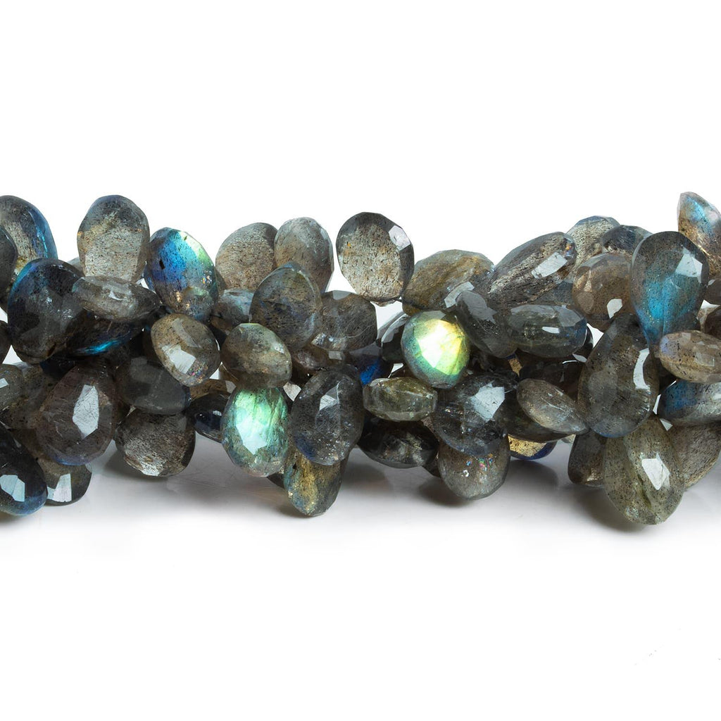 Labradorite Faceted Pears 7 inch 45 pieces - The Bead Traders