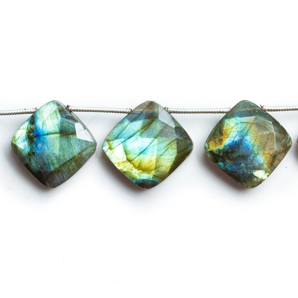 Labradorite Faceted Pillow Beads 8 inch 12 pieces - The Bead Traders