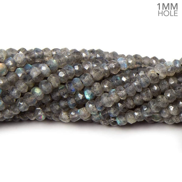 Labradorite Faceted Rondelles 13.5 inch 127 pieces 1mm Hole