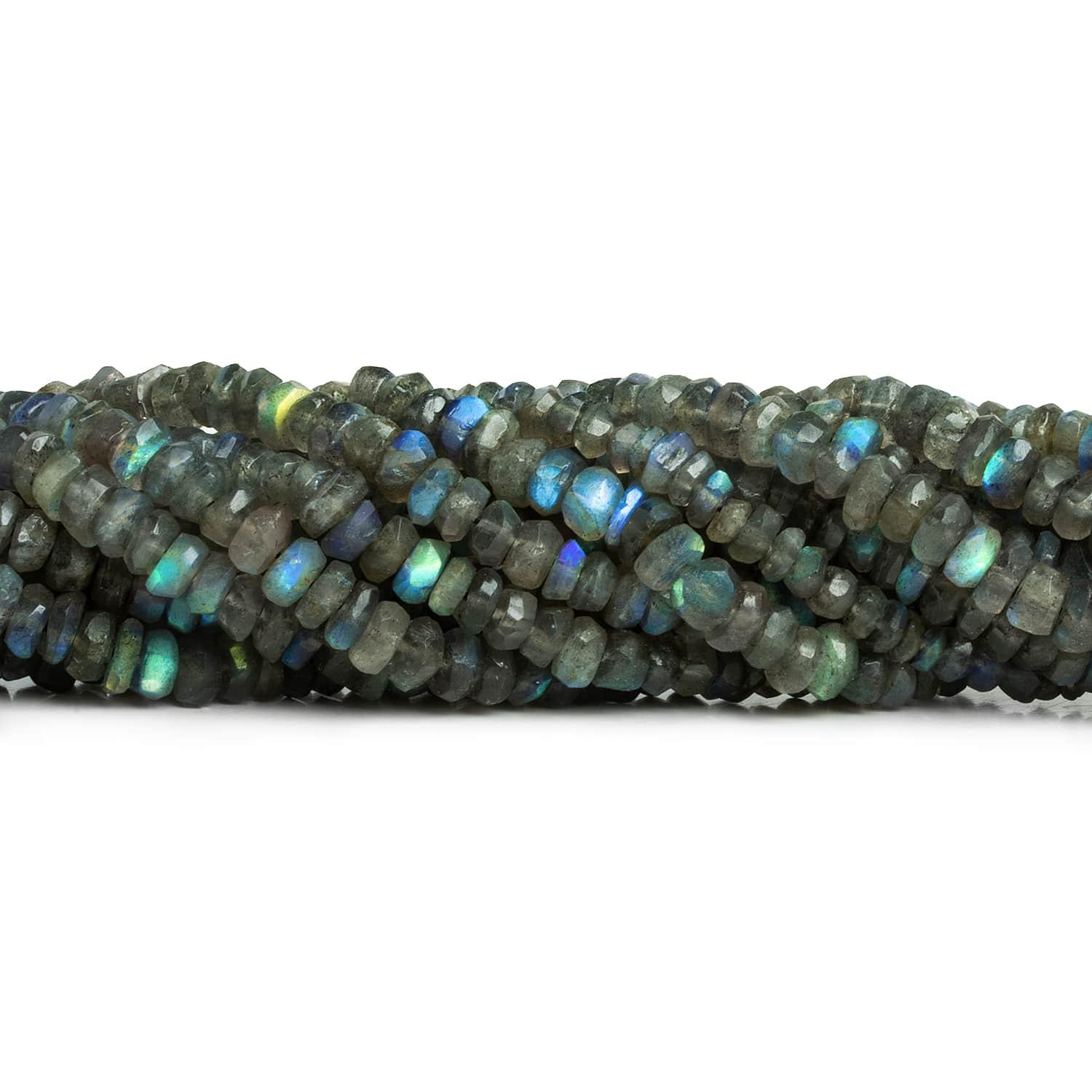 Labradorite Faceted Rondelles 14 inch 125 beads - The Bead Traders