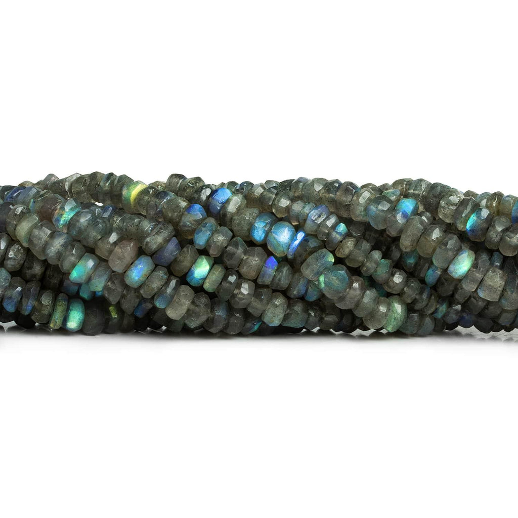 Labradorite Faceted Rondelles 14 inch 125 beads - The Bead Traders