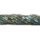 Labradorite faceted tubes 13.5 inch 36 beads 6x4-9x4mm - The Bead Traders