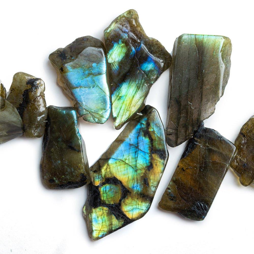 Labradorite Fancy Shape Slices 8 inch 20 pieces - The Bead Traders