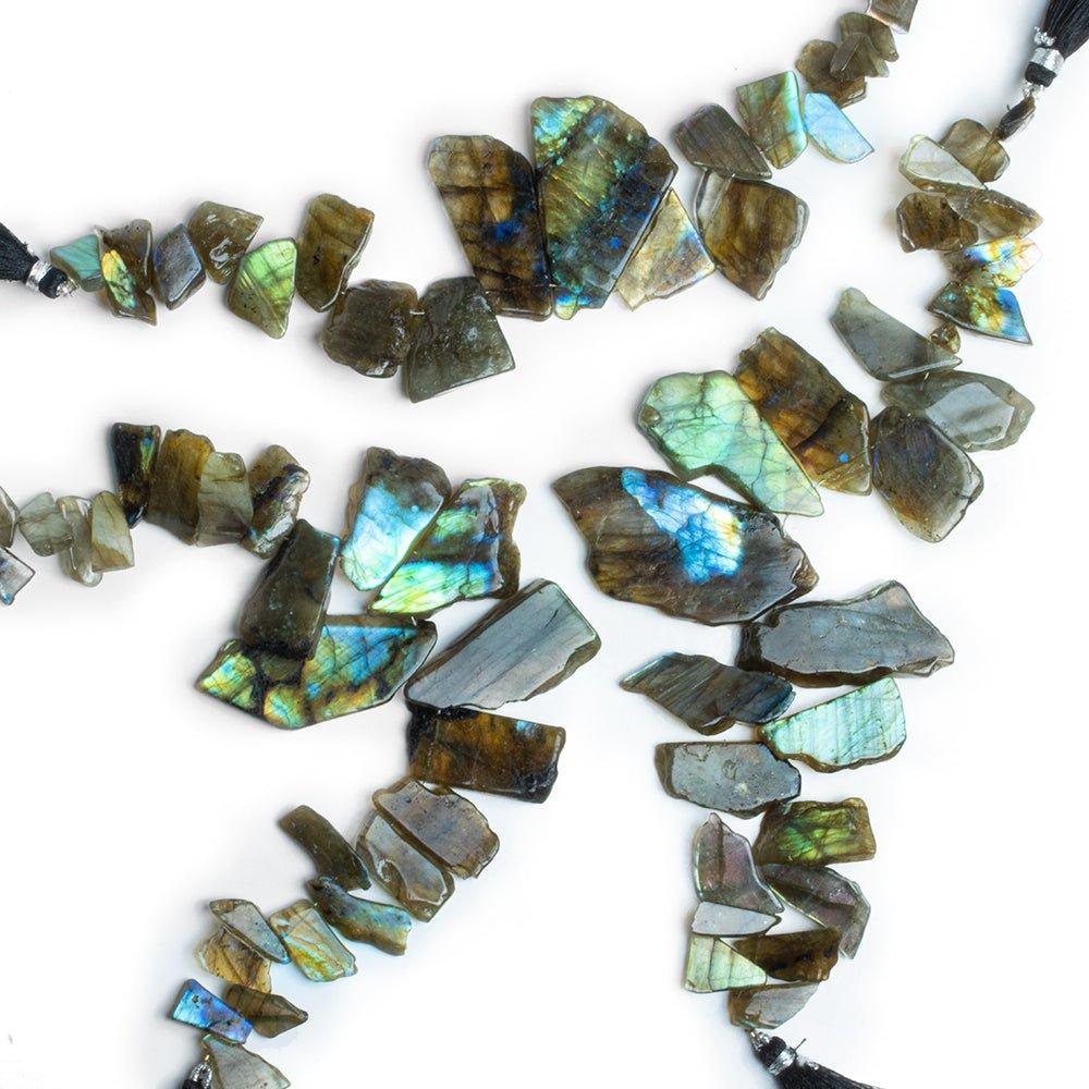 Labradorite Fancy Shape Slices 8 inch 20 pieces - The Bead Traders