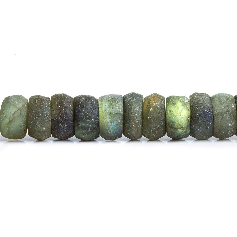 Labradorite Frosted Heishi Beads 7.5 inch 45 pieces - The Bead Traders