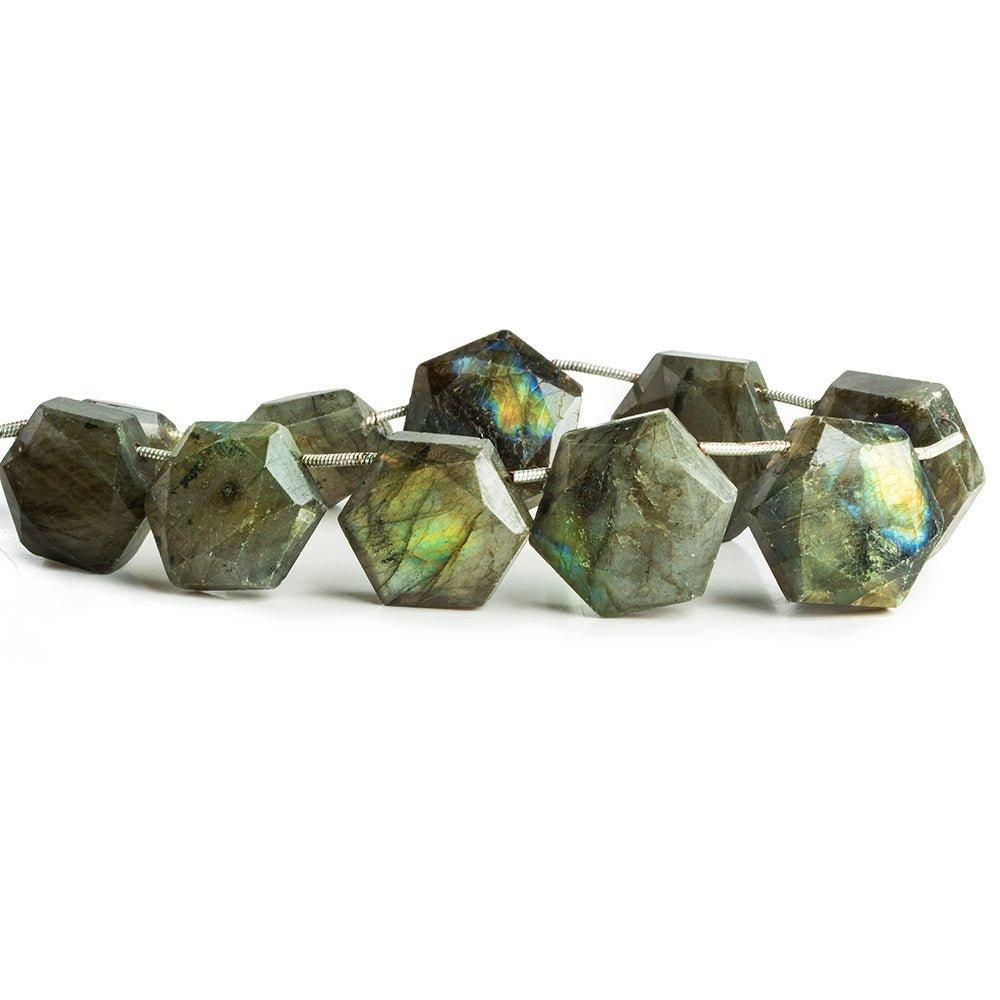 Labradorite Hexagon Star Beads 8 inch 10 pieces - The Bead Traders